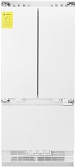 ZLINE Autograph Edition 36 Inches 19.6 Cubic Feet French Door Built-In Bottom Freezer Refrigerator with Water Dispenser and Ice Maker with Champagne Bronze Accents (RBIVZ-36-CB)