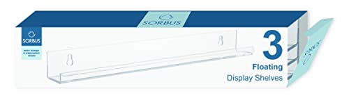 Sorbus Acrylic Shelves Wall Ledge Floating Kids Bookshelf Organizer, Clear Invisible Display, For Books, Figurine, Nail Polish Picture Frame Storage, Wall Mounted Shelves For Bathroom, Nail Salon #TOP7