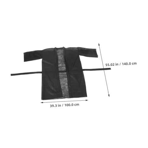 VALICLUD 5pcs Disposable Spa Robes for Men and Women Soft Nonwoven Fabric Bathrobe Multiuser Shower Wraps for Salon and Spa Use and Comfortable Black2