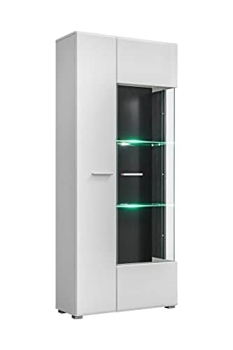 Generisch Wohnwand SOLIDO Twin Wohnzimmerset TV Wand Weiß Hochglanz Anbauwand Wohnzimmer Fernsehwand