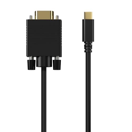 AISENS - A109-0692 - Cable Conversor USB-C a VGA, USB-C/M-Hdb15/M, Negro, 0.8M