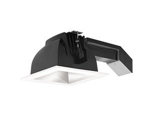 White Trim Ring Matte Silver Square Trim Cone 26W 2700 K Warm 120V-277V 50 Degree 6'' Square Remodeler LED Downlights Module