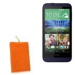 BoxWave Case Compatible with HTC Desire 510 - Velvet Pouch, Soft Velour Fabric Bag Sleeve with Drawstring - Bold Orange