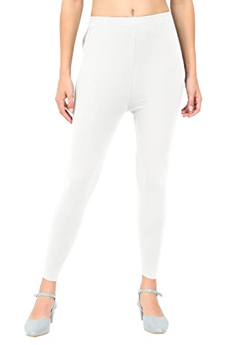 Image of POPOLO Women's Super Soft Ankle Length Cotton Lycra Solid Stretchable Legging