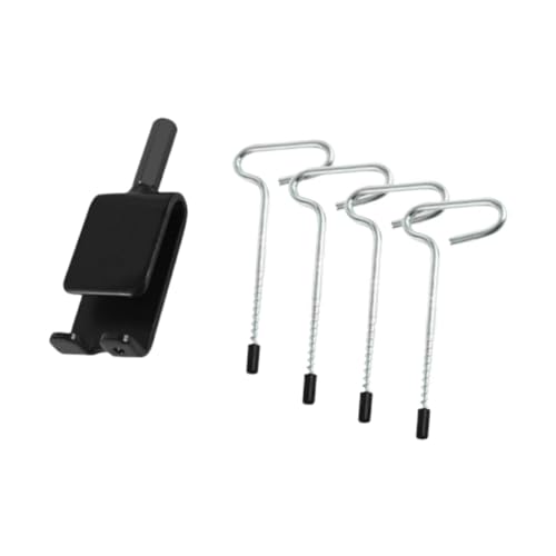 shamjina Ice Anchor Tool Kit Ice Anchor Drill Adapter with 4Pcs Threaded Pegs Equipment Strong Heavy Duty Supplies for Camping Canopy