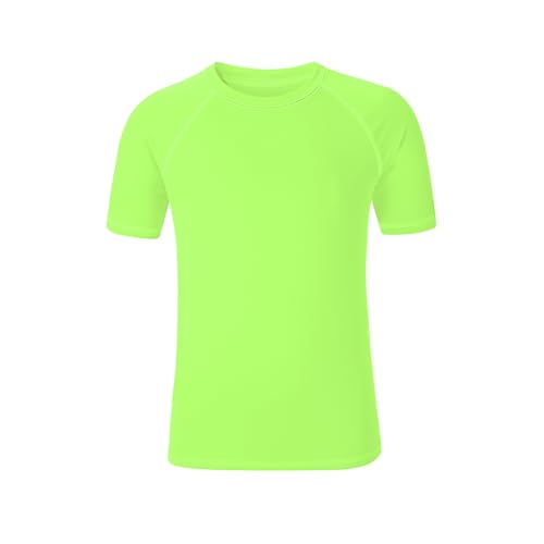 Boys UPF 50+ Rash Guard Neon Shirt Quick Dry Swim Shirts Short Sleeve UV Sun Protection Shirt for Kids Teens