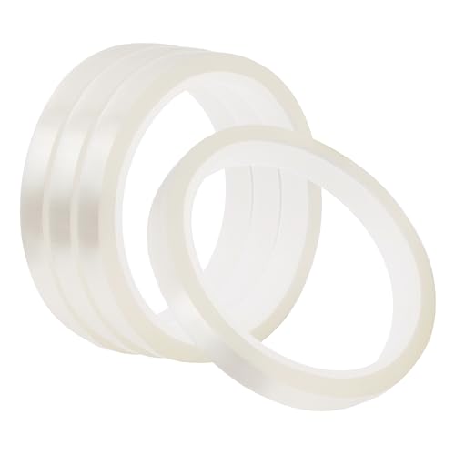 Image of 4 Rolls Heat Tape for Sublimation, Heat Resistant Tape for Heat Transfer Sublimation Press, 10mm x 33m(108ft) No Residue Heat Transfer Tape (Clear)
