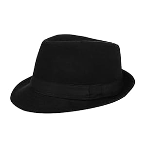 haozaikeji Elegant Fedora Trilby Hat Men Classic Stylish Panama Fedora Hats Vintage Short Brim Jazz Cap Gentleman’s Winter Bowler Hat Gift for Dad 55-57CM