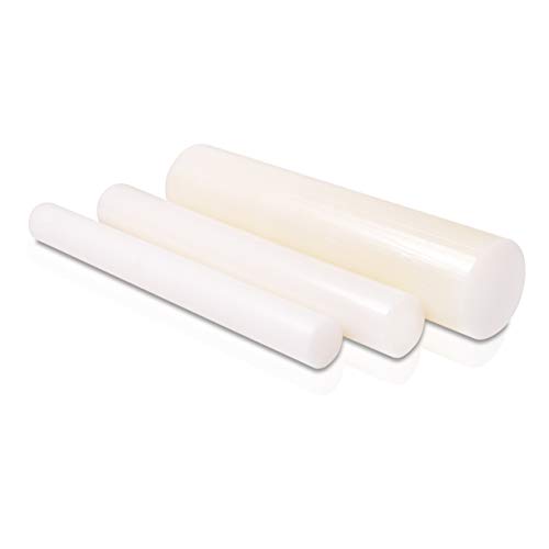 Nylon 6/6 Plastic Round Rod 5/8" Diameter, 12" Length - White Color