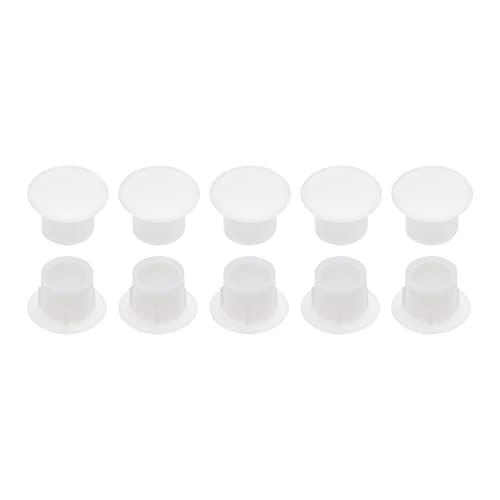 Image of DTGN 8mm x 11mm x 8mm(Dia. x Cap Dia. x H) Screw Hole Plugs - 50Pack - Good for Furniture Cupboard Wardrobe - Plastic Fastener Hole Caps - White