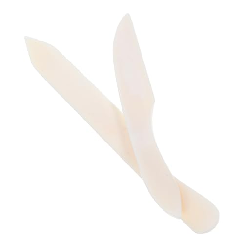 Lurrose Herramienta de Doblado y Plegado de Hueso Natural para Manualidades Profesionales, 2 Piezas, Color Marfil Bruñido, Herramienta de Encuadernación y Scrapbooking, Adecuado