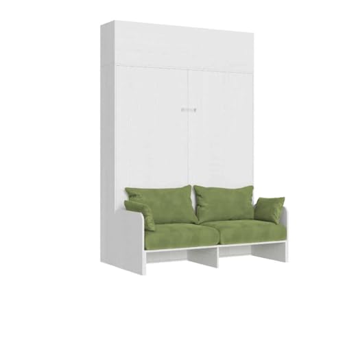 Itamoby Kentaro 160 Kentaro - Cama de matrimonio con sofá y mueble colgante blanco fresno, verde
