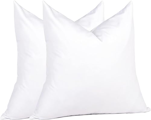 puredown® 12x12 Feather Pillow Inserts, Pack of 2 Throw Pillow Inserts for Bed, Couch and Home Decor