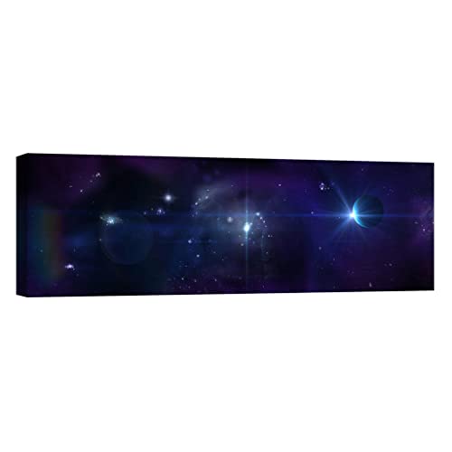 Tableau Univers DCC045-4 pour illuminer un mur sombre sans électricité 40x120 cm
