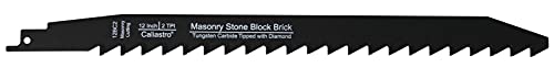 12-Inch Brick, Masonry, Porous Concrete, Engineered Stone, Saw Blade For Reciprocating/Sawzall Saws - 2-Pack - Caliastro #TOP2