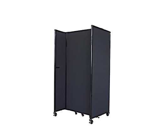 Versare Room Divider 360 Portable Wall Partition | Folding Panels | Large Freestanding Divider | Locking Wheels | Temporary Room Separator