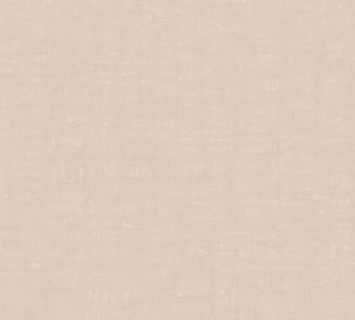 Profhome Carta da parati aspetto tessile 387461-GU carta da parati intissata (TNT) rosa rosa-antico 0,53 m x 10,05 m / 5,33 m2