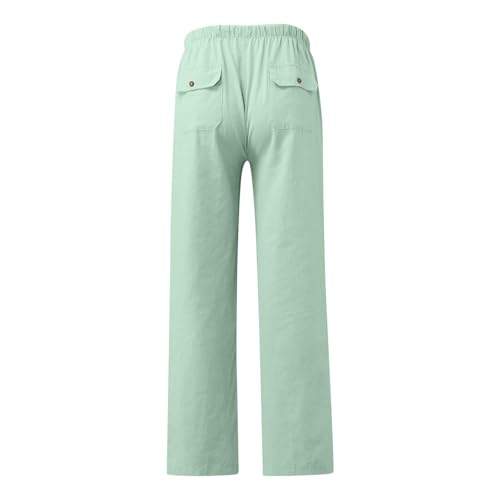 Big and Tall Cotton Linen Beach Pants for Men Lightweight Breathable Jogger Pant Solid Lounge Trousers with Pocket3