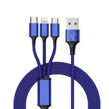 3-in-1 Multi USB Charging Cable, Fast Charger Compatible with iPhone, Type-C, Micro USB for Samsung, Tablets, Android Devices