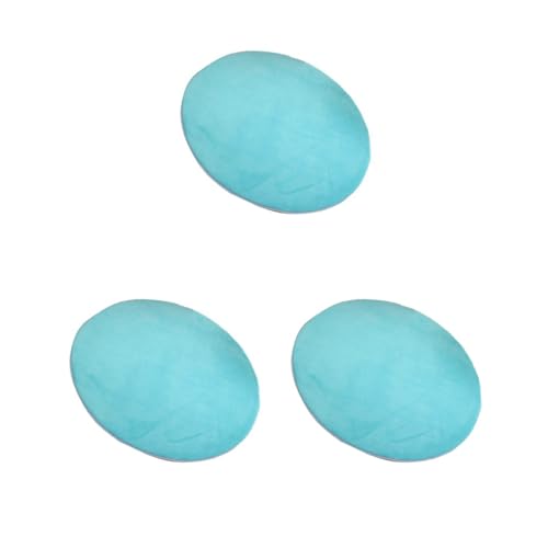 Paowsietiviity 3er-Set 100 cm weicher Plüsch Kinder Zeltteppich Pad Schlafzimmer Kissen – rund blau – Miniatur