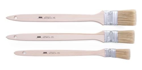 PENNELLIFICIO 2000 | Set de 3 Pinceaux Professionnels pour Radiateurs, avec Manche en Bois pour la...
