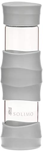 Image of Amazon Brand - Solimo Borosilicate Glass Sports Bottle, 470 ml, White,Set of 1