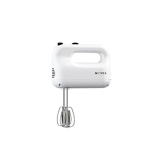 MYVES Hand Mixer Boasts a Powerful motor, 5 Speeds, Durable Stainless Steel Design, Fashion White Color and User-Friendliness, 5 Attachments, Ideal For both Chefs and Beginners - Image 3