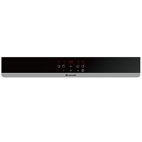 BRANDT - Table vitrocéramique - BPV6420B - 4 zones - Puissance totale : 6 kW - Commandes sensitives - 9 positions de cuisson - 4 minuteries - Verrouillage clavier - Auto stop - noir