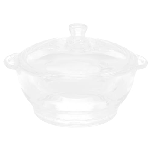POPETPOP Olla de Vidrio Resistente al Calor con Tapa y Doble Asa para Estofado y Fideos Olla de Cocina Multifuncional para Sopa y Guisos para Horno y Cocina