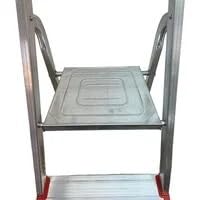 inferramenta Scala Scaletto 7 Gradini per uso professionale in Alluminio Portata 150 Kg Certificazione EN 131 Con Vano Portaoggetti