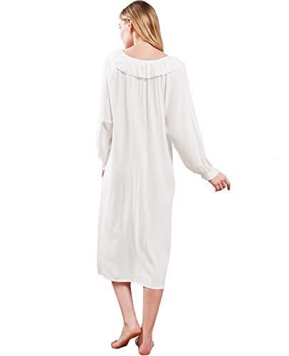 Nanxson Womens Nightgown Long Sleeve Sleepwear Vintage Victoiran Nightdress Ladies Lightweight Loungewear4