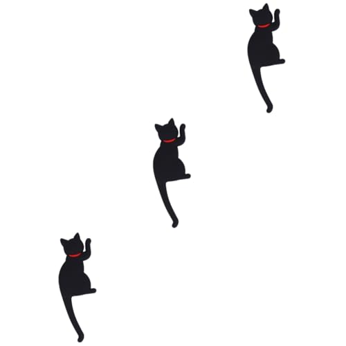 Ciieeo 3 Pcs Magnet Material Cat Hooks Wall Mount for Cats Fridge Sticker Non-Slip Design