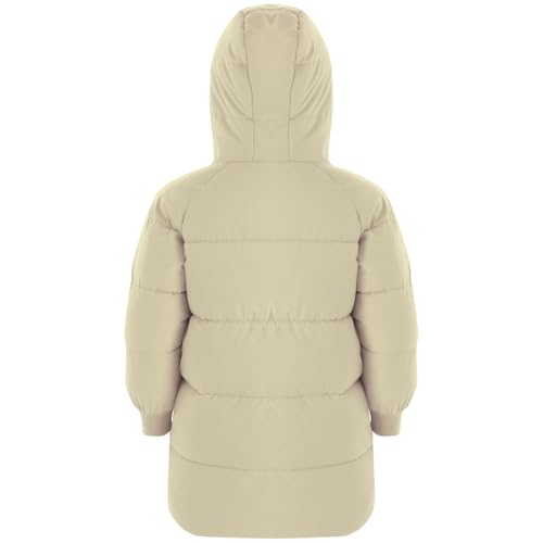 Loyan Toddler Boys Girls Thick Padded Coats Lightweight Winter Outerwear Hooded Puffer Jackets Beige 4-5 Years4