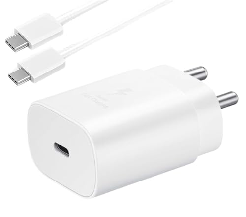 Image of 25W to 45W PD Charger for Xiaomi Redmi 13C 5G / 13 C Charger Original Travel Adapter Like Type-C Port Super-Fast Charging Charger with 1M Type C to Type C USB Cable (SWPD2, White)