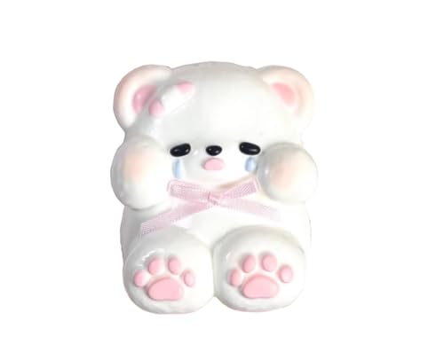 Taba Squishy, Pink Tearful Teddy, Exclusive Handmade Silicone Toy, Kawaii Style Gift Packaging Decorative Keychain (1 Pc)
