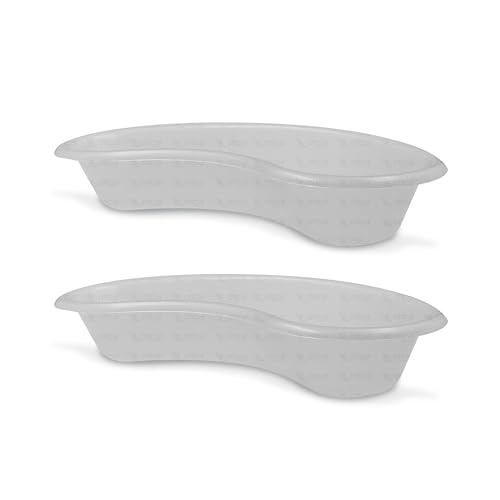 Image of OTICA Plastic Kidney Tray 10'' Medium Kidney Shaped Emesis Basin Surgical Medical Tray pan Bowls Reusable Plastic Kidney Dish Dental Lab Instruments Bathroom Soiled Dressings Medic Waster