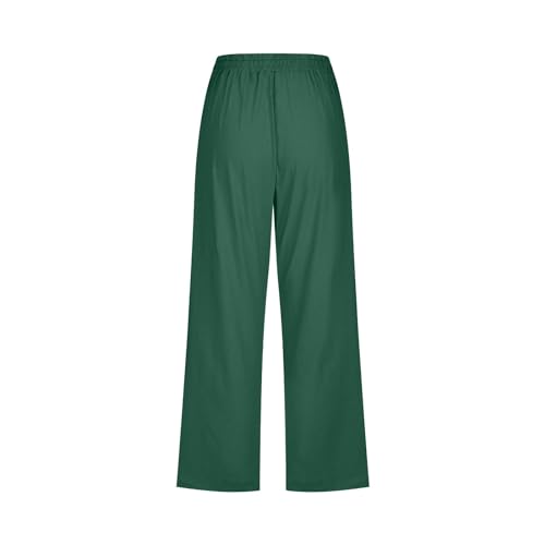 Womens Cotton Linen Capri Pants Summer Straight Casual Drawstring Elastic Cropped Trousers Beach Vacation Outfits3