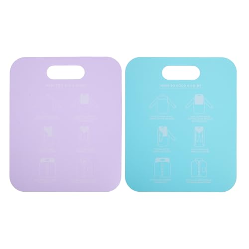 Alipis Lot de 2 Planches à Plier Les Vêtements en Plastique Taille Adulte Couleurs Bleu Clair et Violet Organisateur de Pliage Ménager Facile pour Chemises Pulls et Pantalons