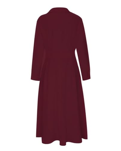 Plus Size Maxi T Shirt Dresses for Women Summer Button Print Casual Long Sleeve Long Dress with Pockets4