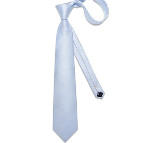 Image of DiBanGu Mens Solid Color Tie and Pocket Square Set Woven Silk Plain Necktie & Handkerchief for Men Wedding Party Formal