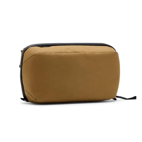 Image of Peak Design Wash Pouch, Coyote, Ocean Edition, Travel Toiletry Bag, Upright or Hanging Dopp Kit with Pockets, Magnetic Toothbrush Pocket, Wide UltraZip Opening, Toiletry Bag for Men and Women