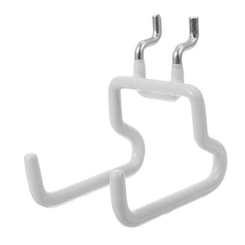 HOLIDYOYO Pegboard Hooks Stainless Steel Hooks for Garage Tool Organizer Metal Slatwall Hooks White Grid Wall Panel Organizers