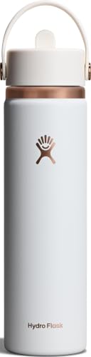 Hydro Flask Water Bottle - Insulated Stainless Steel - Wide Straw Lid, Non Spill, Leakproof in 24 Oz Chalk White Arc - image 1