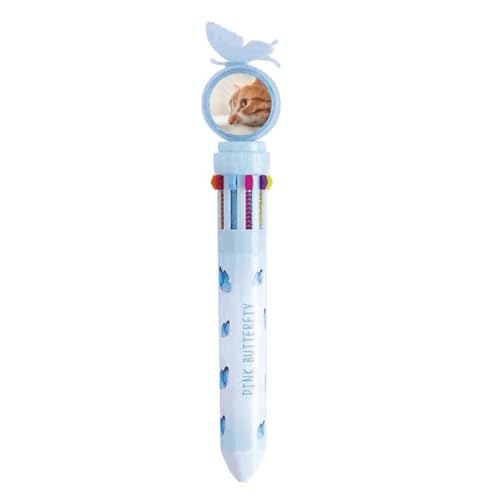 Stylo à bille rétractable multicolore avec motif chat mignon pour l'école