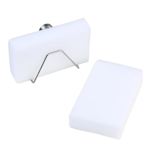 Rieoany Porte Eponge Evier Avec Deux Nano-éPonges Acier Inoxydable Conception MagnéTique Sans Installation Support Eponge Evier Cuisine Gain De Place Restez Propre Et...