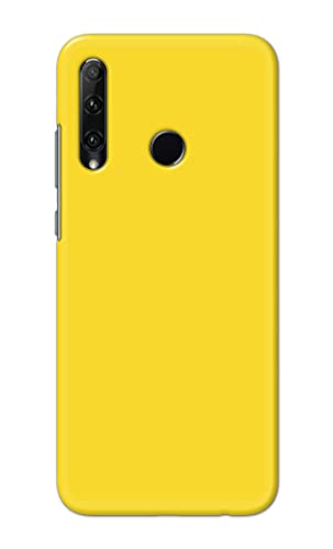 Image of Printed Hard Back Cover Case for Honor 20i | Huawei P Smart+ Plus 2019 | Honor 10i Back Cover (Plain Yellow) -1803