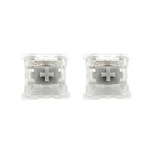 Tityvirnix Juego de 2 interruptores mecánicos para teclado, eje de eje, piezas de repuesto, interruptores grises silenciosos