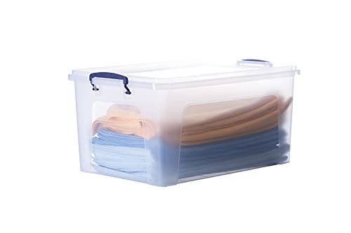 Image of Superio 36 Quart Clear Plastic Storage Boxes with Lids, Stackable Organizer Containers, BPA-Free Storage Bins for Home, Office, School & Dorm, 6 Pack