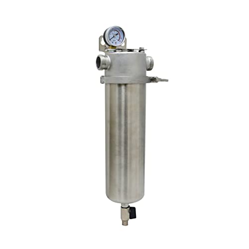 LGXEnzhuo 304 Stainless Steel Front Filter Whole House Waterway Filter Protector High Flow Front Filter 15000L/H 1-40?m Filtration Accuracy