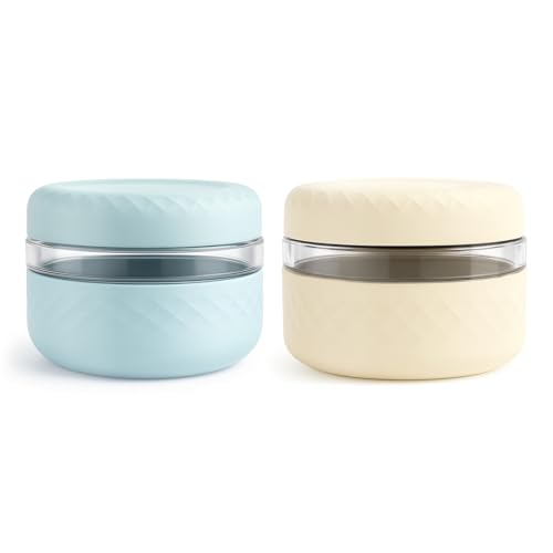Image of 16 oz /2 Cup Glass Lunch Bowl Containers with Lids, 2 Pack, BPA-Free